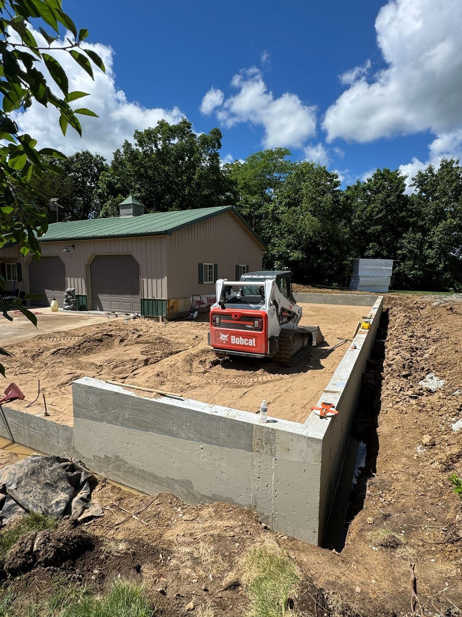 Stem walls poured